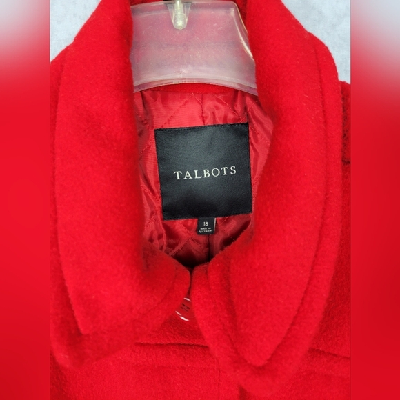 Talbots Wool Alpaka Women Military Style Coat‎ Jacket Size 18 In Red - Picture 5 of 11